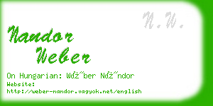 nandor weber business card